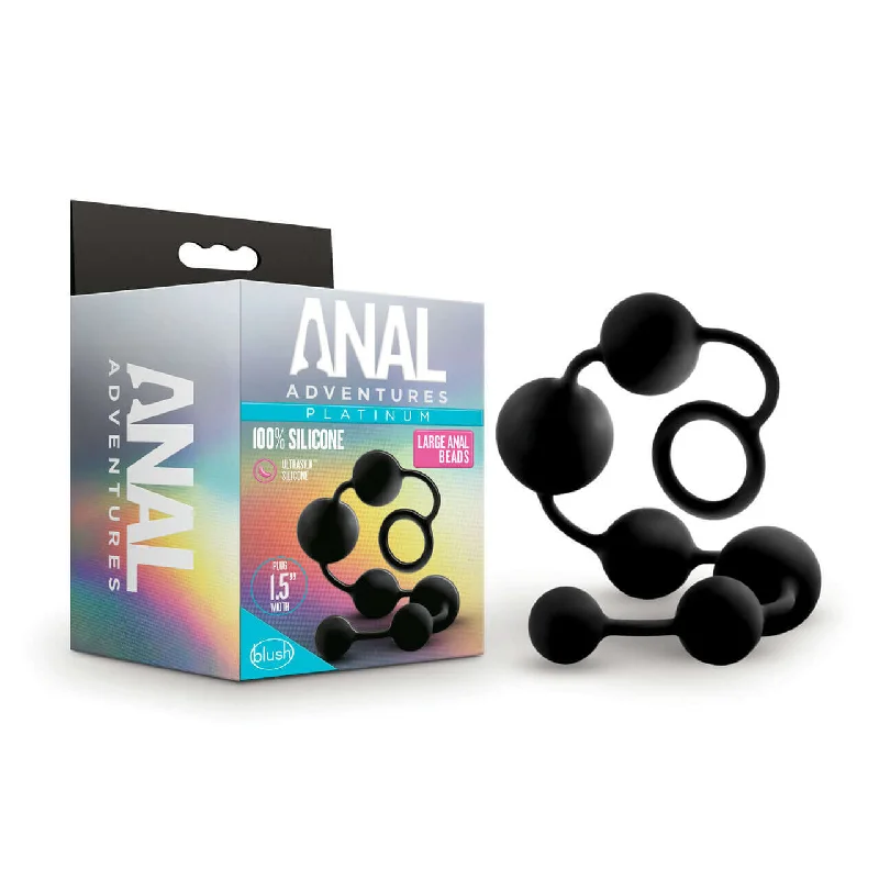 Experience Deep Delights with Anal Adventures Platinum Black Silicone Beads