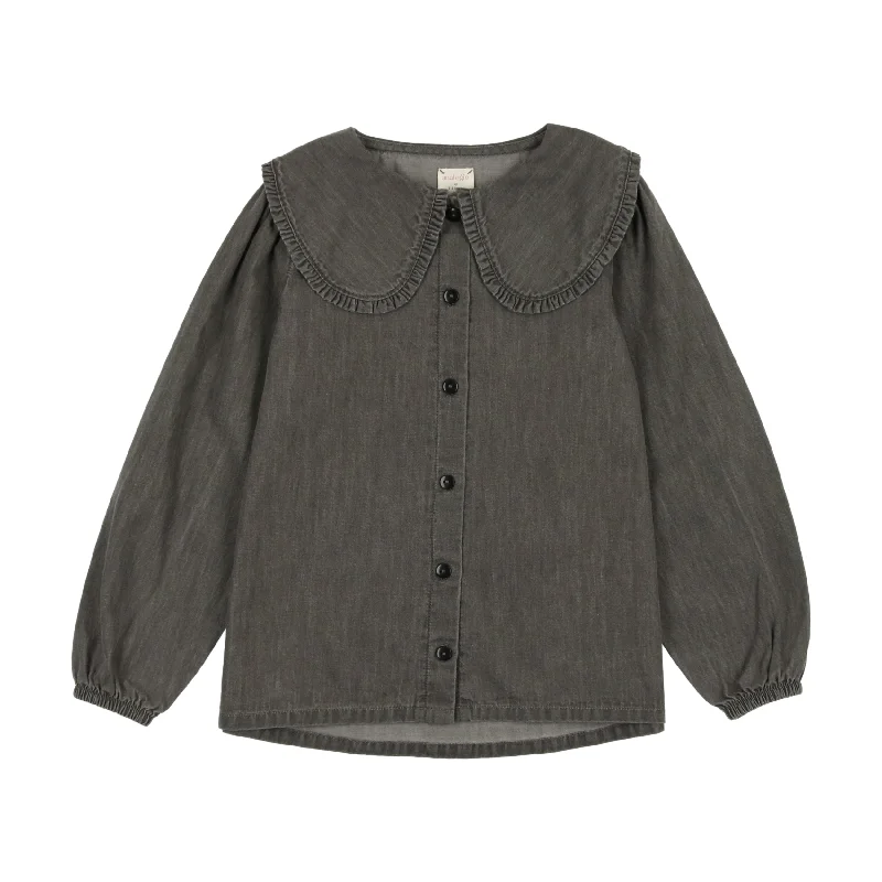 Analogie Girls Denim Tencel Blouse - Gray Wash