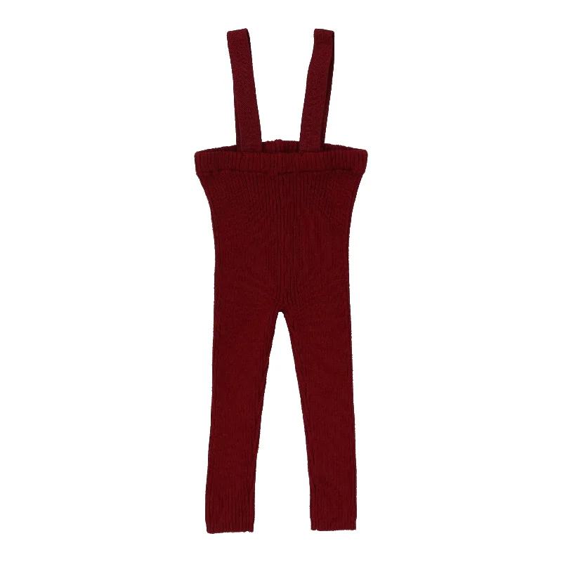 Analogie Knit Suspender Leggings - Deep Red