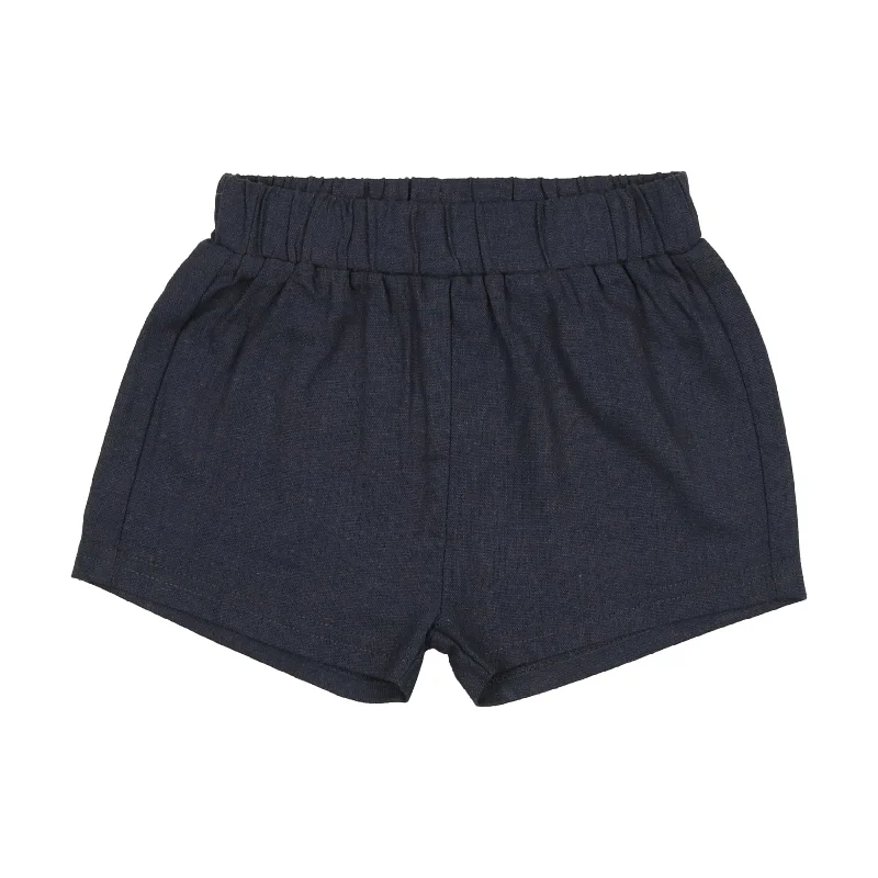 Analogie Linen Pull On Shorts - Off Navy