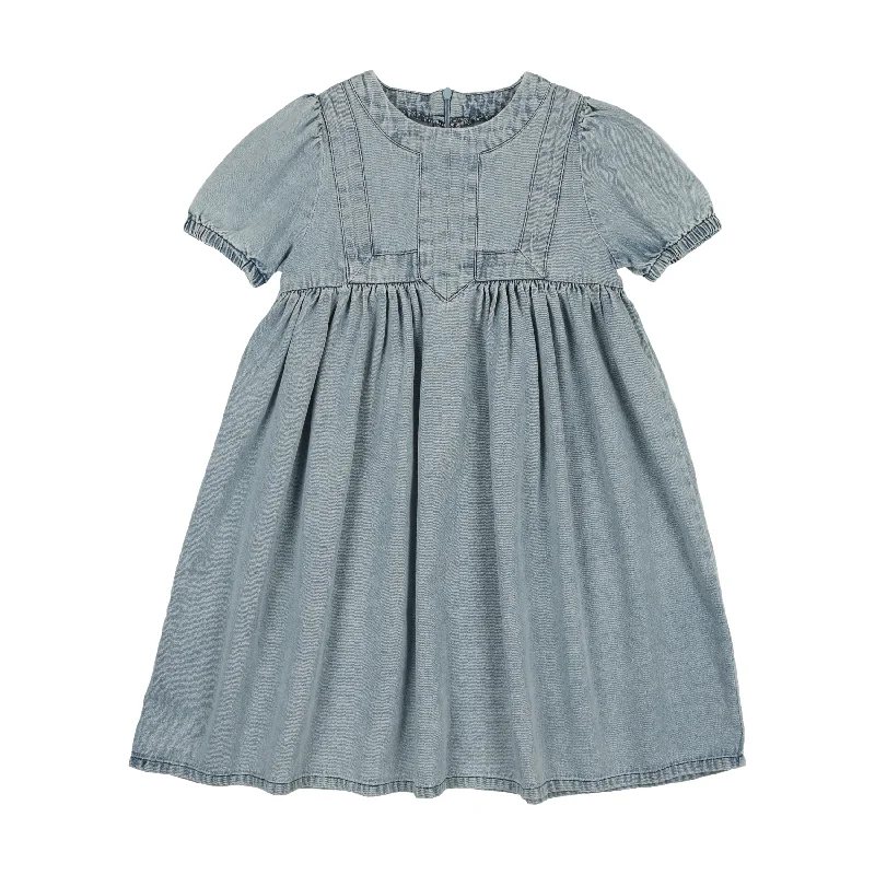 Analogie Stonewash Panel Dress Short Sleeve - Stonewash