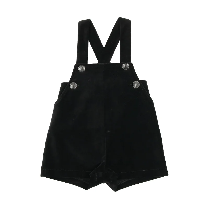 Analogie Velvet Overalls - Black