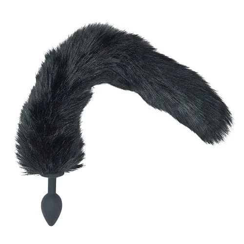 BMS - Punishment Fox Tail Anal Plug (Black)