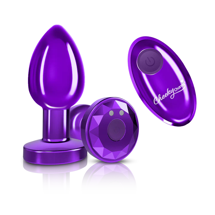 Cheeky Charms Vibrating Metal Butt Plug with Remote Control