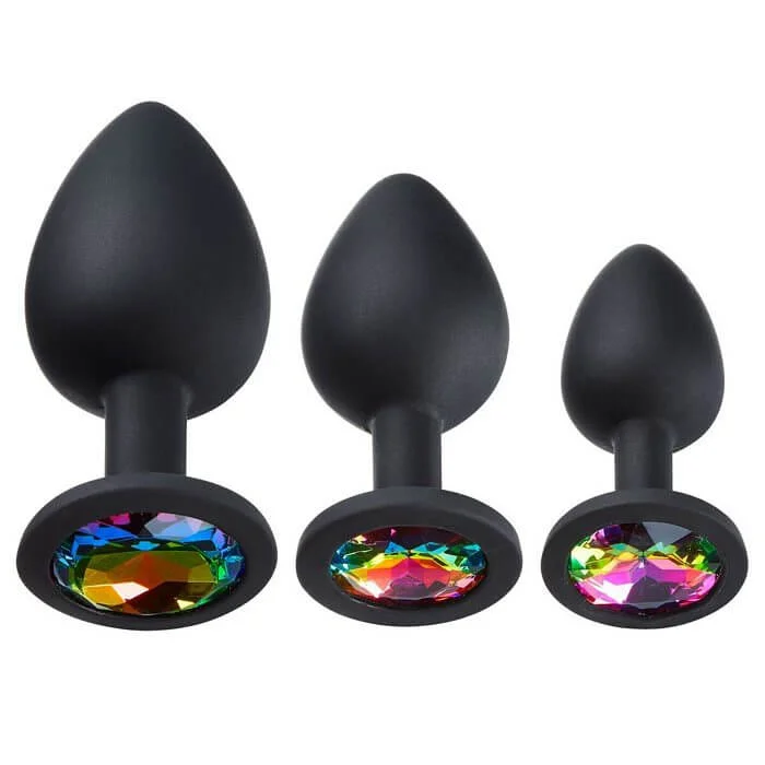 Cloud 9 Gems Black Silicone Anal Plug Kit: Unleash Your Hidden Pleasures