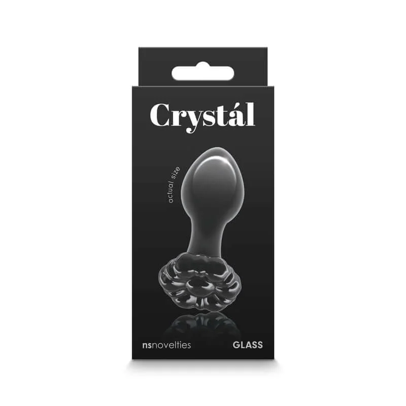 Crystal Premium Glass Flower Black