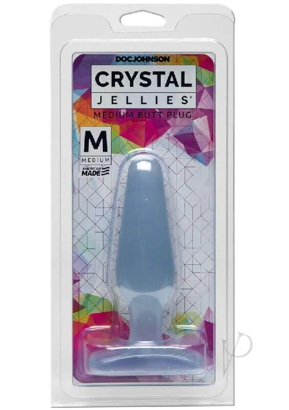 Doc Johnson's 5 Crystal Jellies Medium Butt Plug Clear: Classic Pleasure, Made in America