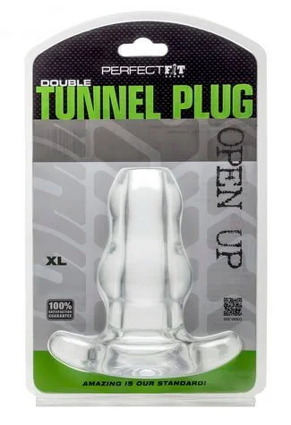 Perfect Fit Double Tunnel Plug Clear XL - Innovative Butt Plug for Unique Play