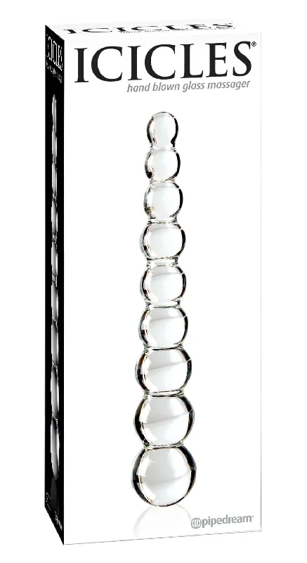 Icicles #2 Glass Anal Beads: Luxurious, Hypoallergenic Glass Massager with Temperature Play