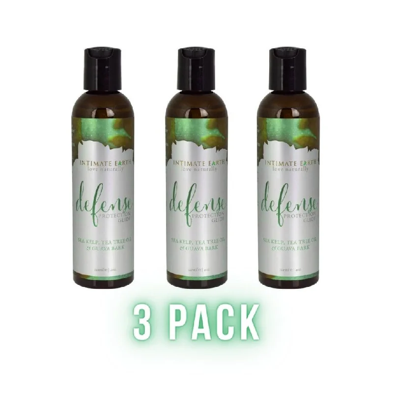 Intimate Earth Defense 3 Pack - Water Based Lubricant with Natural Extracts