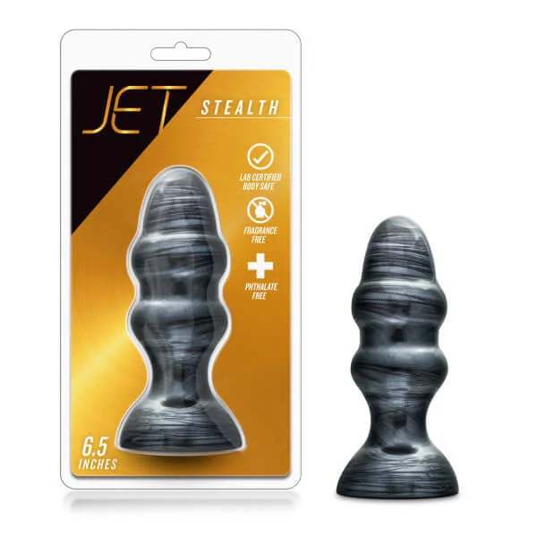 Jet Stealth Carbon Metallic Black Butt Plug - For the Ultimate Size Queens and Adventurous Enthusiasts