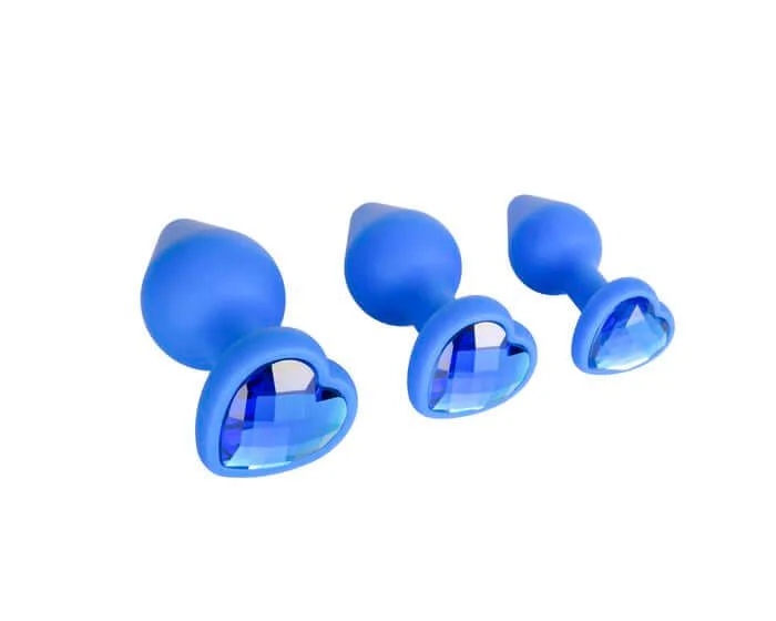 Jewel Adorned Anal Plug 3 Piece Set