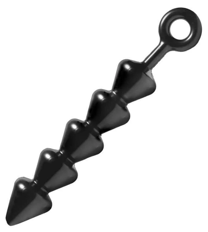 Spades XL Anal Beads in Black: Elevate Your Sensations with Superior Design