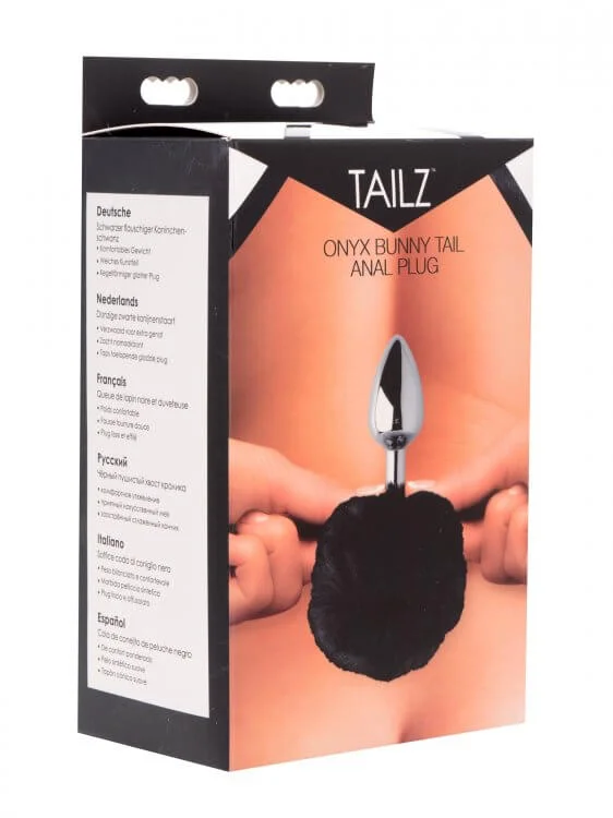 Tailz Onyx Tail Anal Plug with Black Faux Fur | Beginner-Friendly Metal Butt Plug