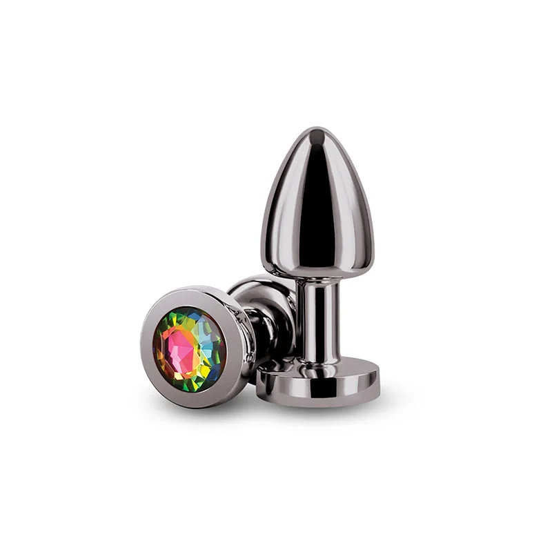 Rear Assets Butt Plug - Petite, Gunmetal Rainbow