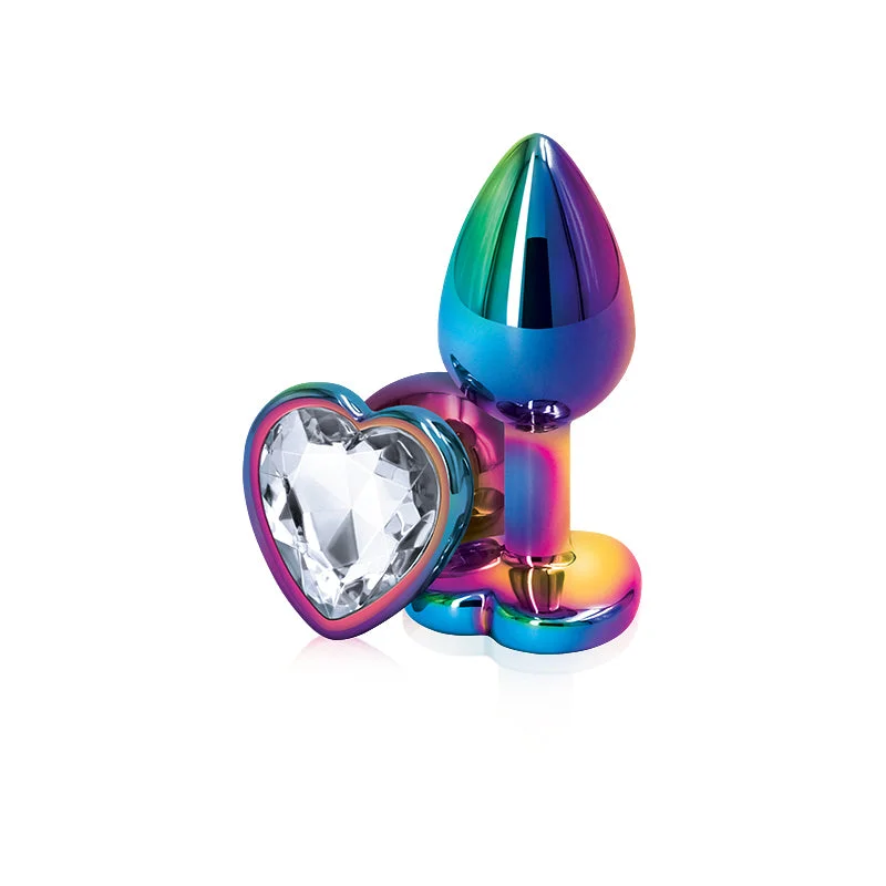 Rear Assets Multicolor Heart Plug - Small, Clear