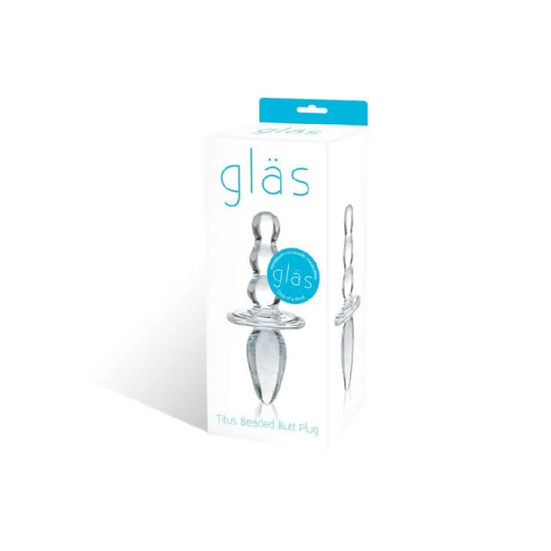 Glas Titus Beaded Butt Plug - Clear Glass Anal Pleasure Toy