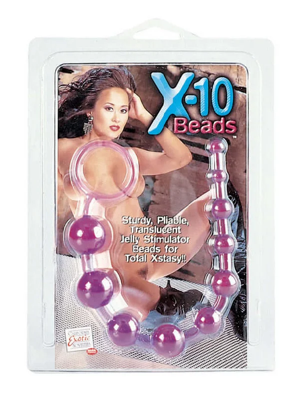 Experience Sensational Pleasure with X-10 Graduated Jelly Anal Beads in Purple