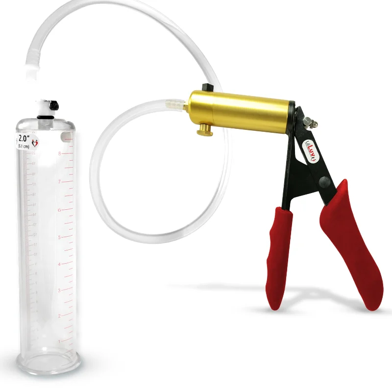 LeLuv Penis Pump ULTIMA Ergonomic Silicone Grip + 9" & 12" WIDE Flange Cylinder